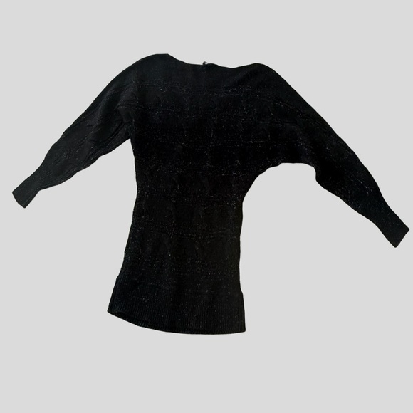 bebe Black Textured Women's Sweater - Picture 2 of 4